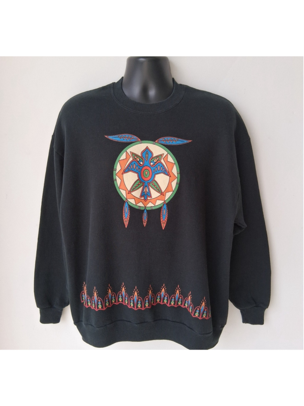 Vintage 90s Dream Catcher Adult Sweatshirt Native American Tribal Navajo USA